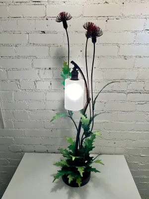RED THISTLE FIELD STUDY TABLE LAMP WITH BLACK SHADE