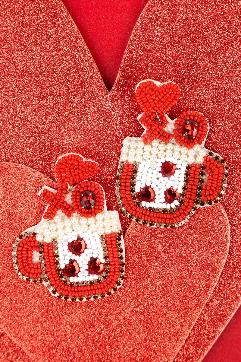 Red 'XO' Cup Of Love Earrings