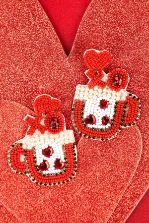 Red 'XO' Cup Of Love Earrings