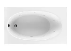 Reliance Rectangular End Drain Whirlpool Bath White 59.25" x 35.5" x 19" (R6036EROW-W)