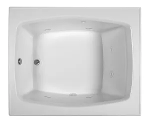 Reliance Rectangular End Drain Whirlpool Bath White 59.25" x 47.5" x 19.75" (R6048ERXW-W)