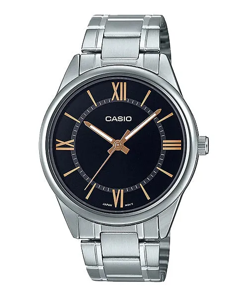 Reloj casual correa de Acero inoxidable MTP-V005D-1B5