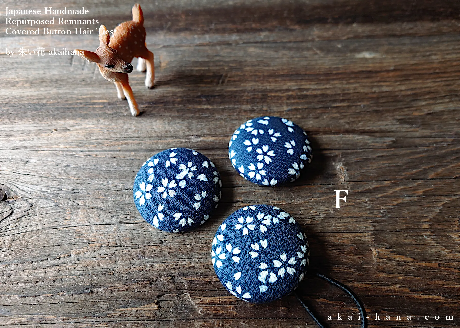 Repurposed Remnants Covered Button Hair Tie, Napkin Holder, Cord Organizer Wagara ⦿phjf1002