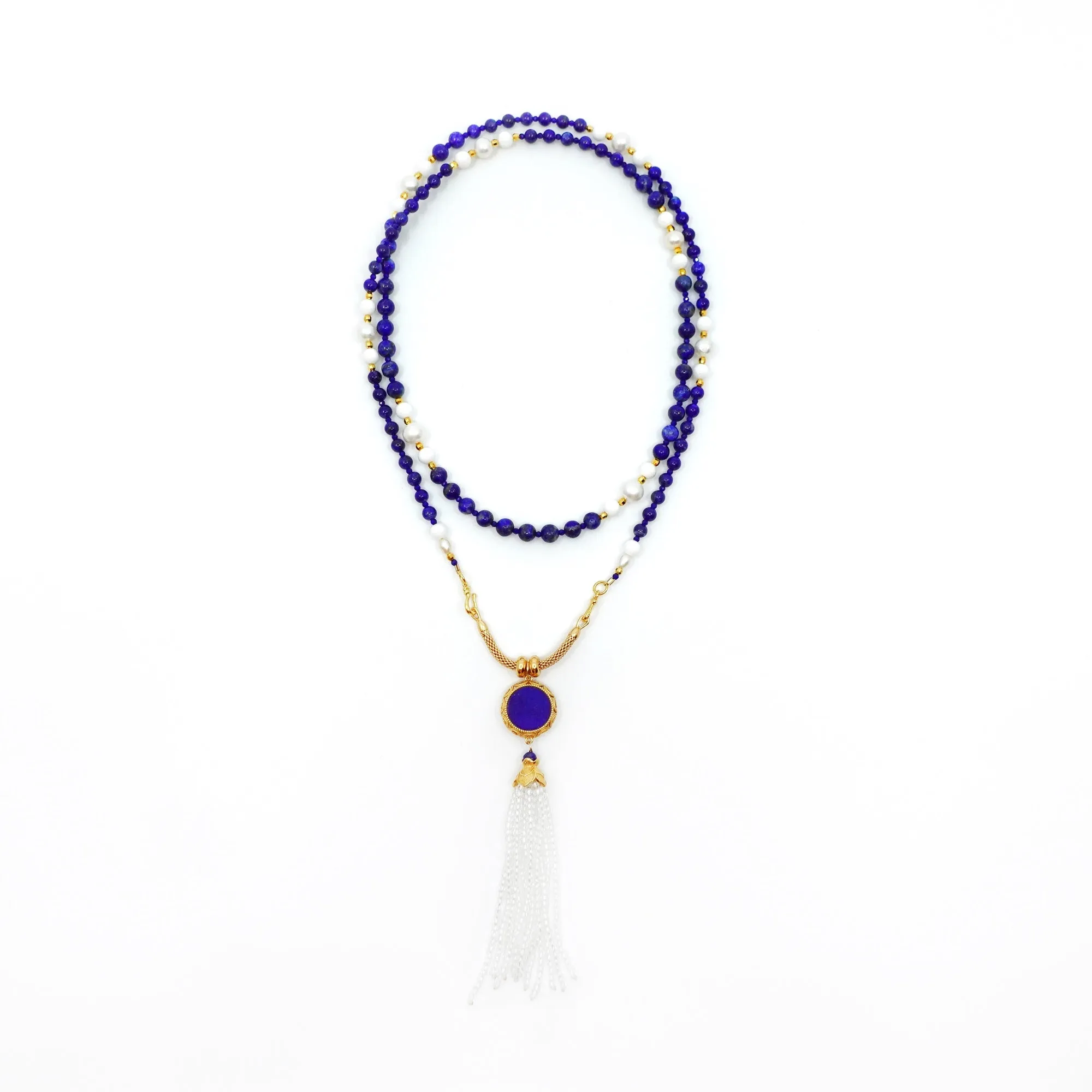 Return to Origin Lapis Tassel Pendant Necklace