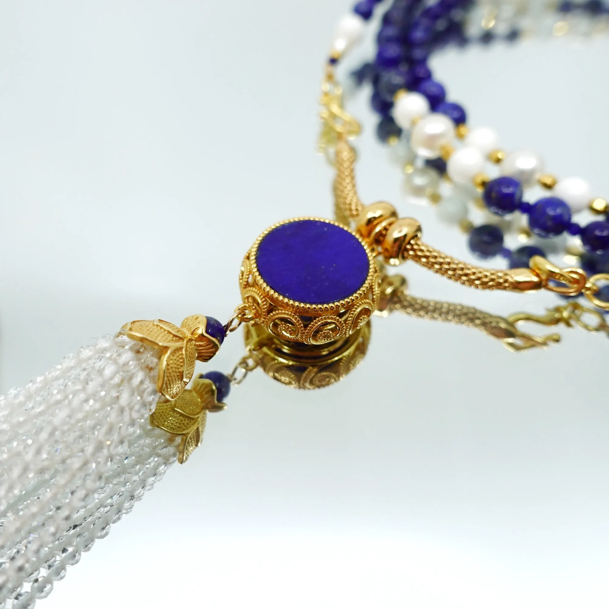 Return to Origin Lapis Tassel Pendant Necklace
