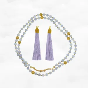Return to Origin Multi-style Purple Jadeite Beaded Necklace with Tassels