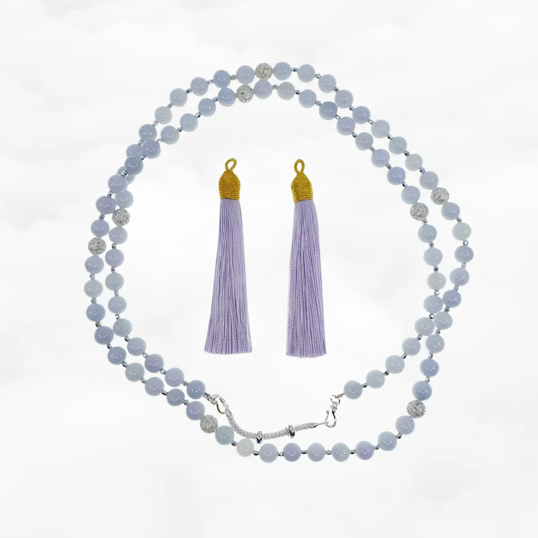 Return to Origin Multi-style Purple Jadeite Beaded Necklace with Tassels