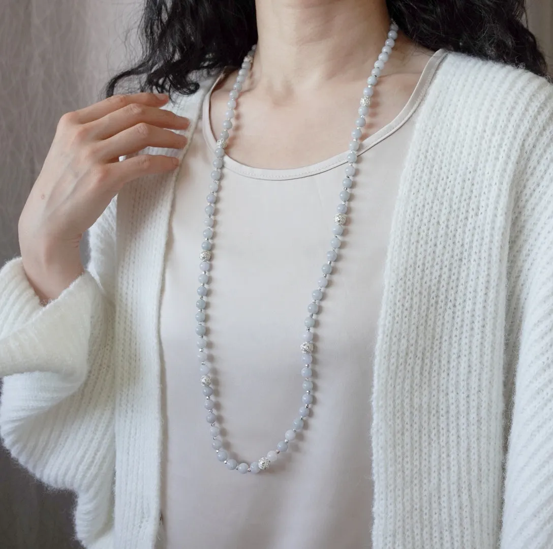 Return to Origin Multi-style Purple Jadeite Beaded Necklace with Tassels