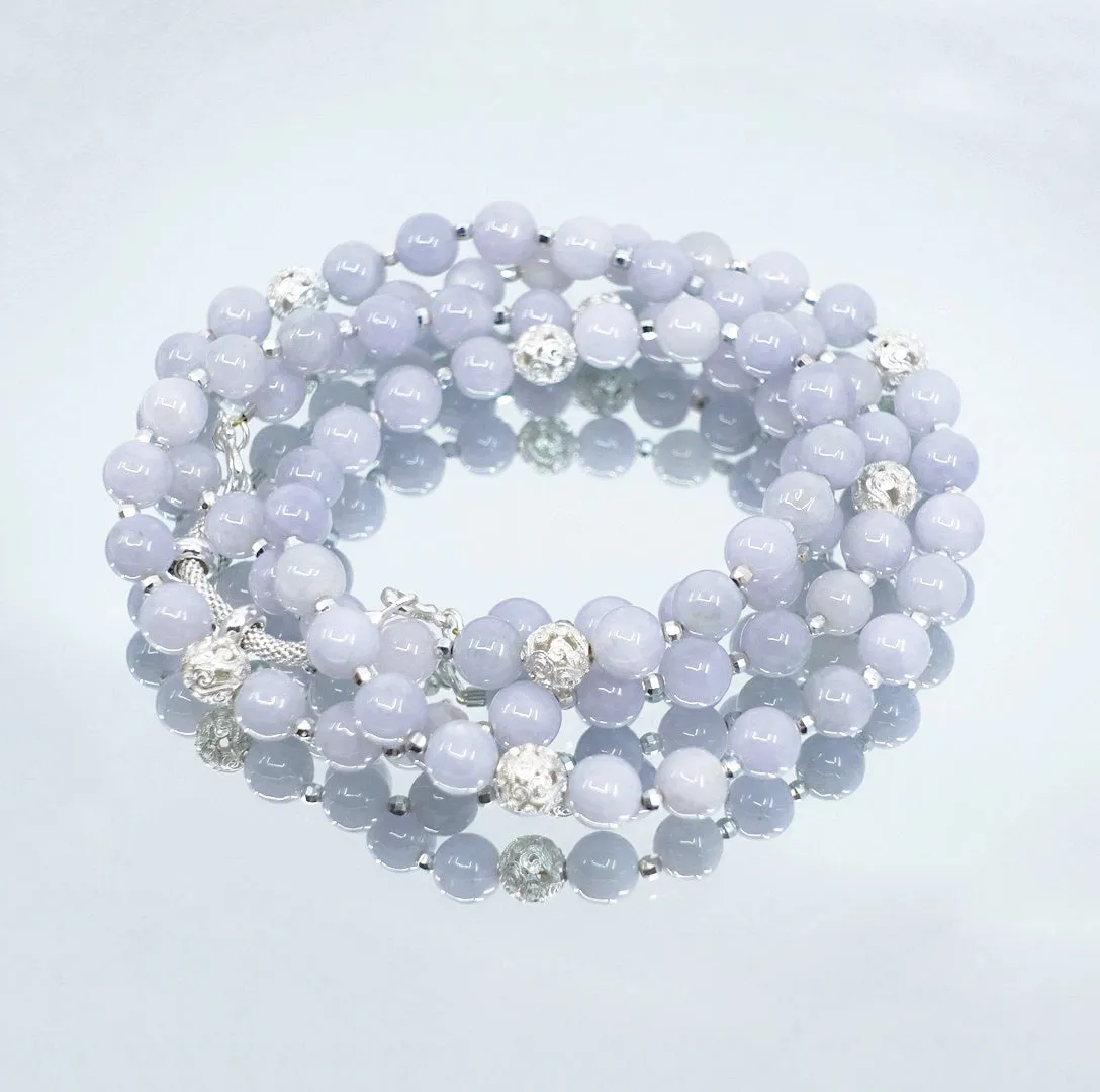 Return to Origin Multi-style Purple Jadeite Beaded Necklace with Tassels