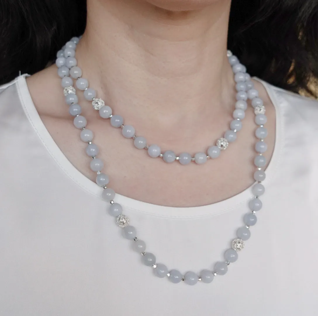 Return to Origin Multi-style Purple Jadeite Beaded Necklace with Tassels
