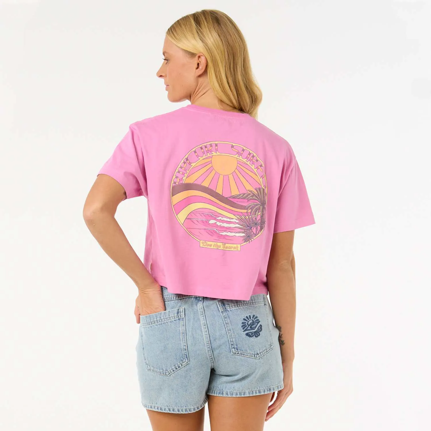 Rip Curl Sun & Sea Crop Tee Pink