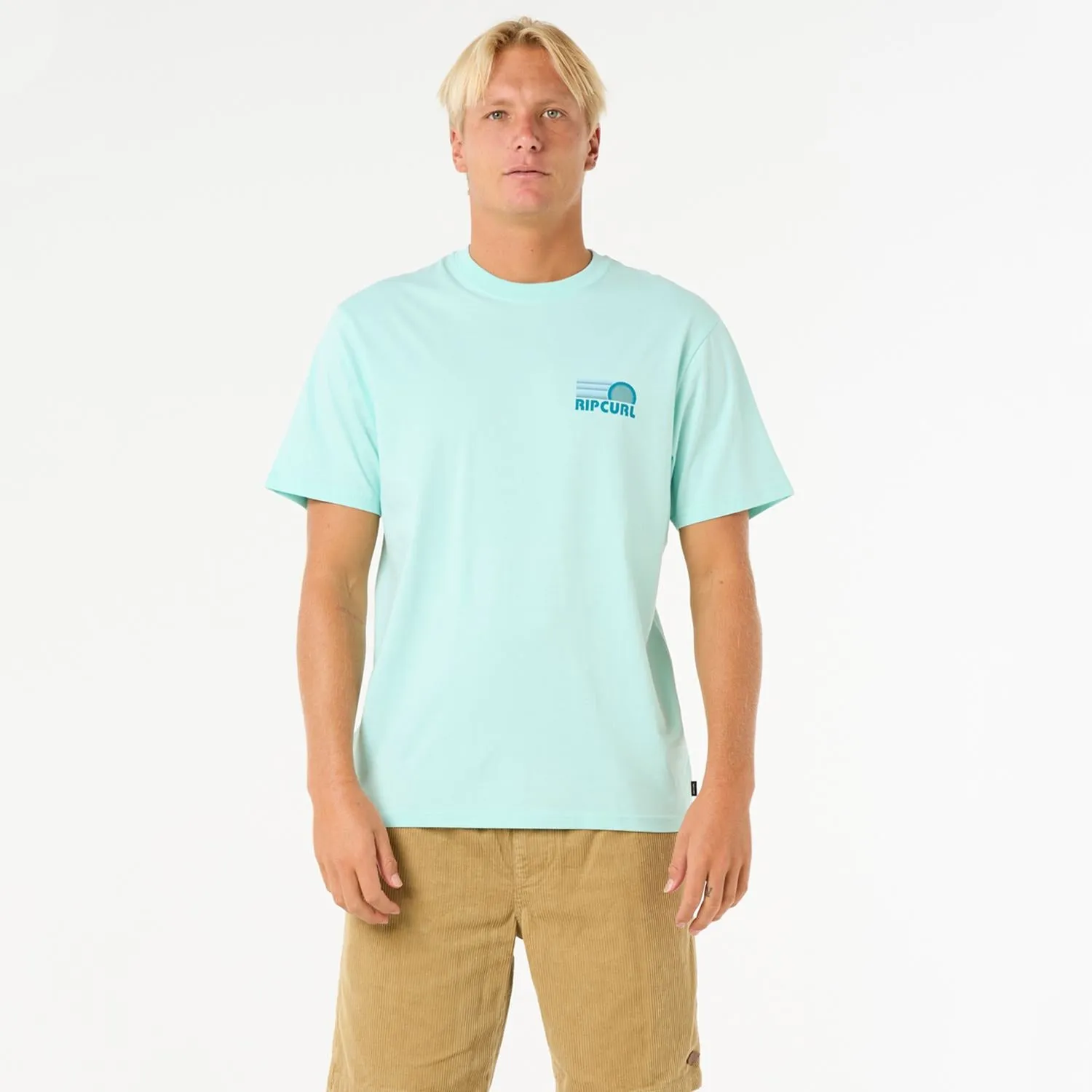 Rip Curl Surf Revival Stacked Tee Light Aqua