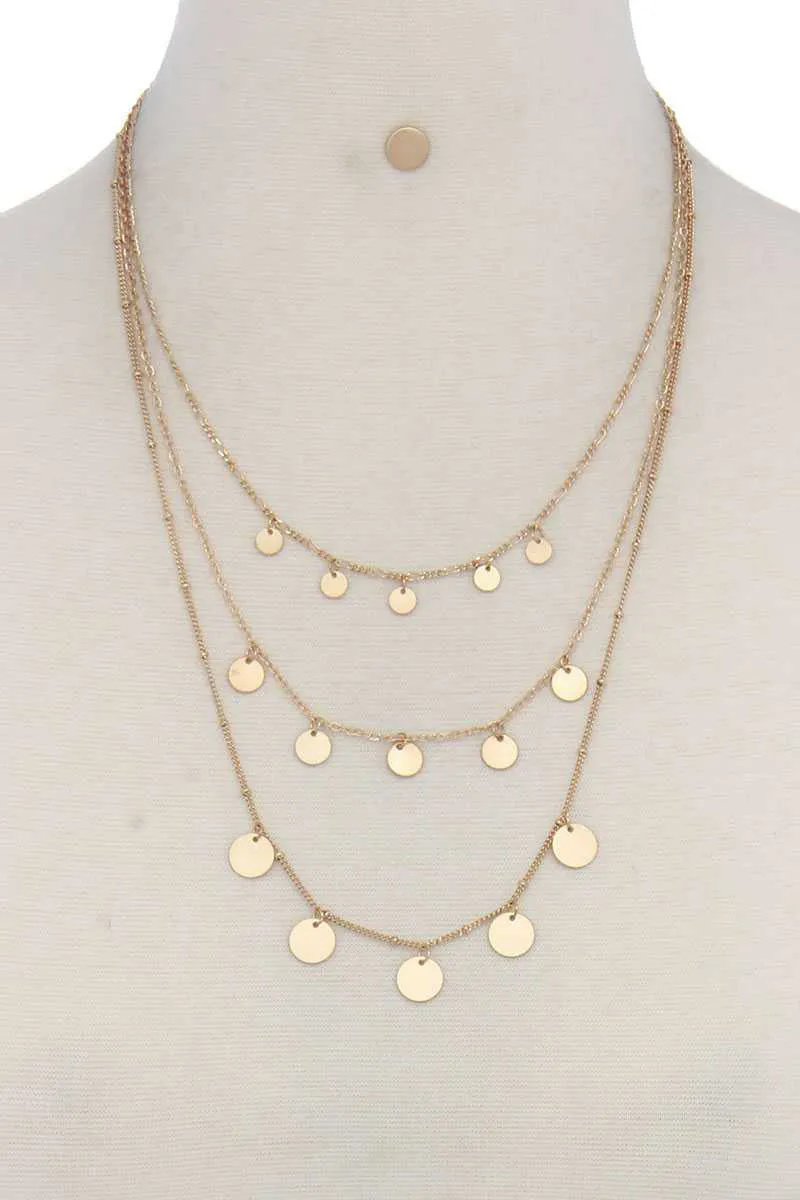 Rise 2 Shine- Layered Coin Necklace Gold