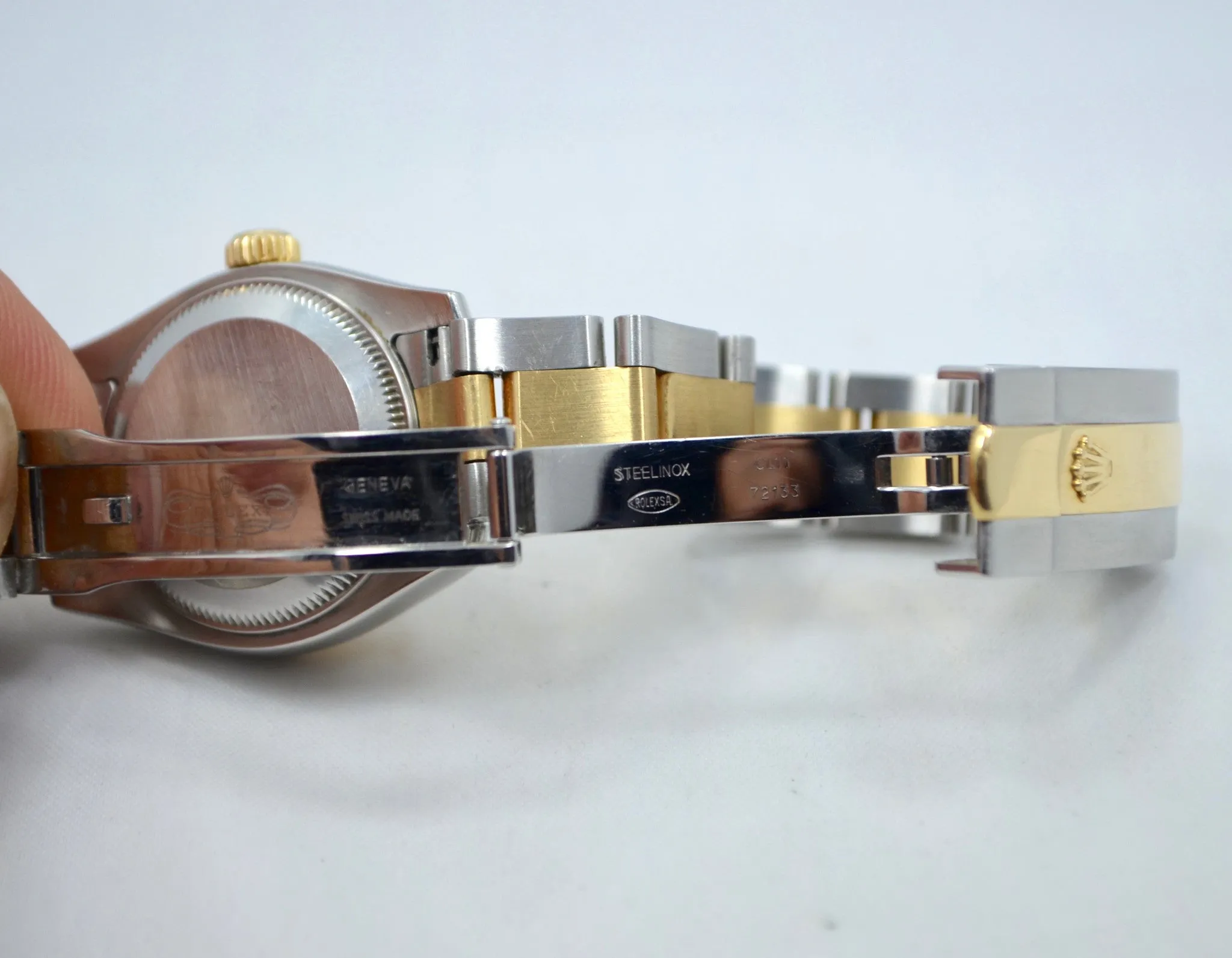 Rolex 179163 Datejust Two Tone Ladies Oyster Steel Gold Roman Wristwatch