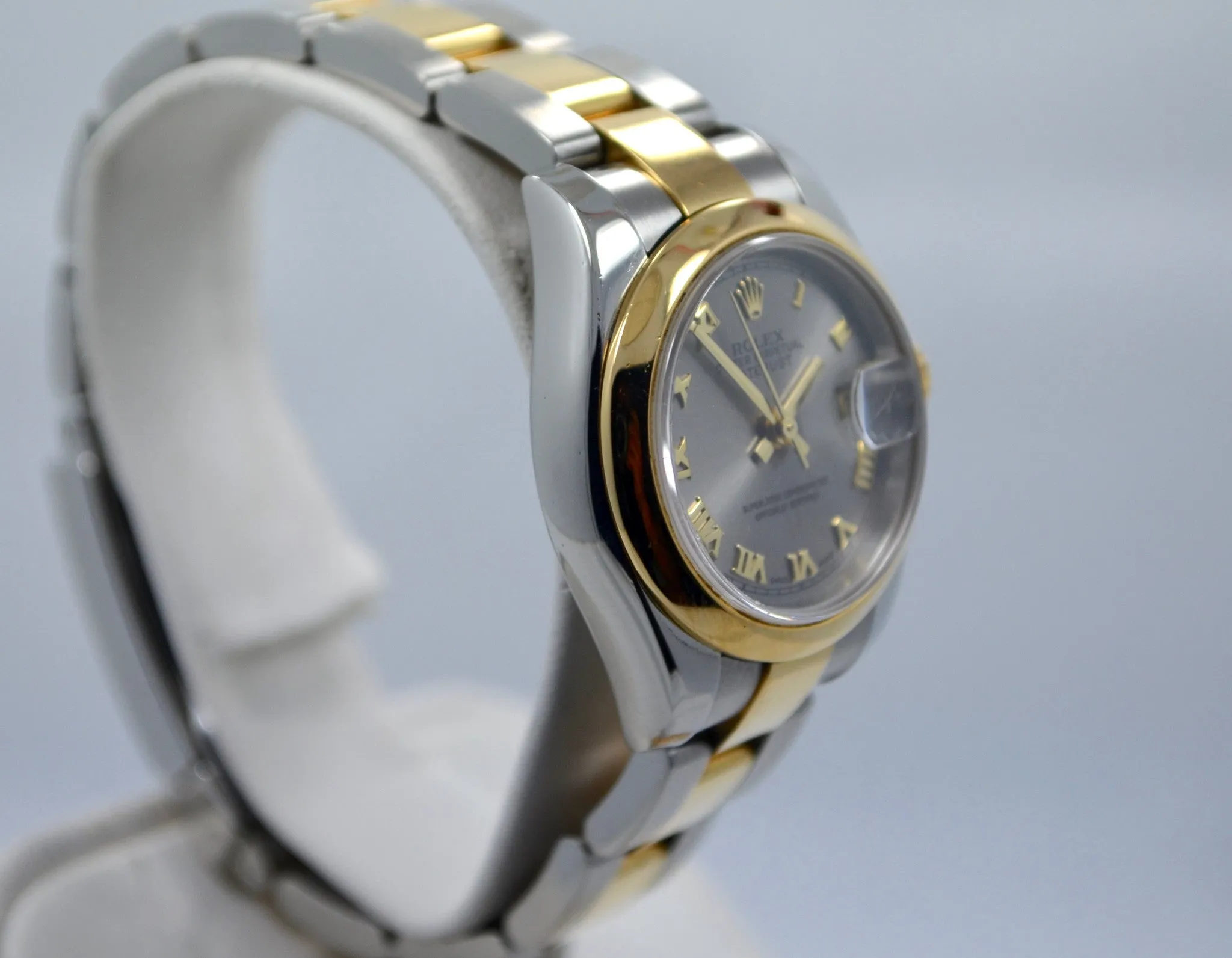 Rolex 179163 Datejust Two Tone Ladies Oyster Steel Gold Roman Wristwatch