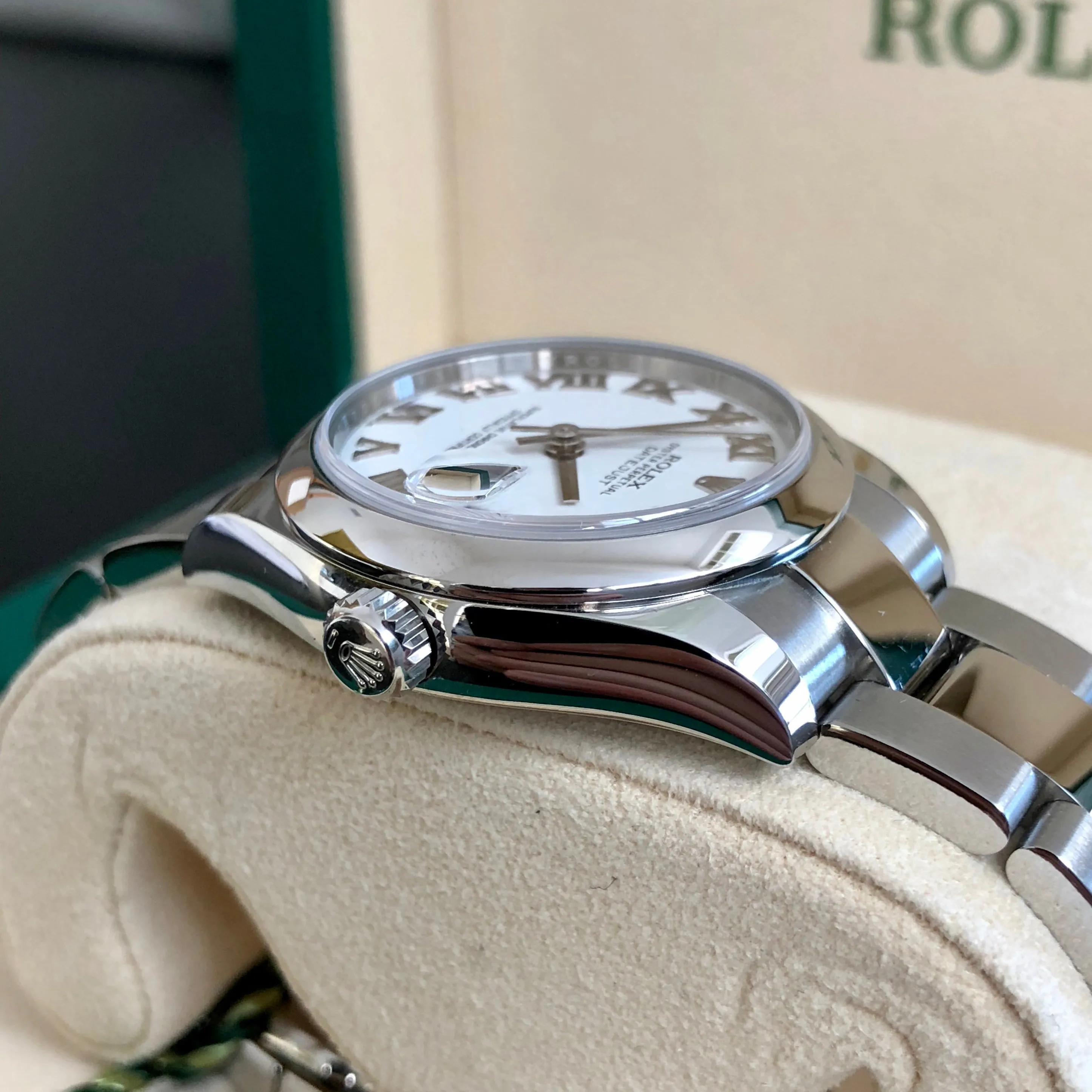 Rolex Datejust 178240 Ladies Steel 31mm Midsize White Roman Wristwatch Box Papers