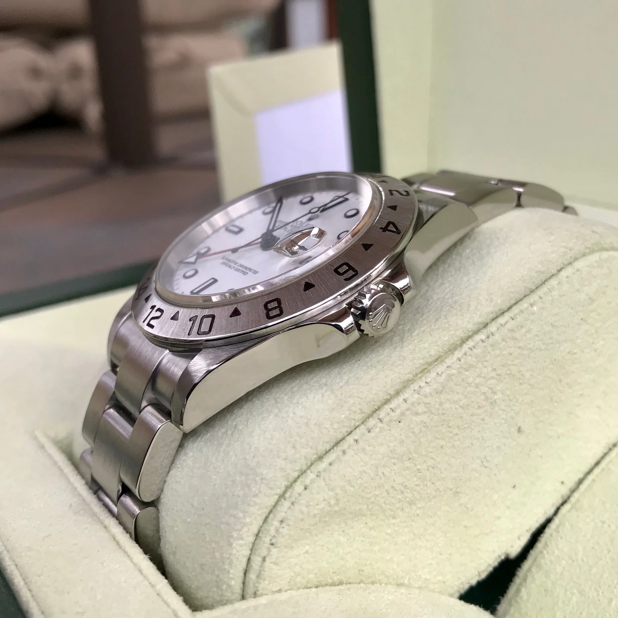 Rolex Explorer II 16570 Stainless Steel GMT Oyster F Serial Wristwatch Box Papers Circa 2003
