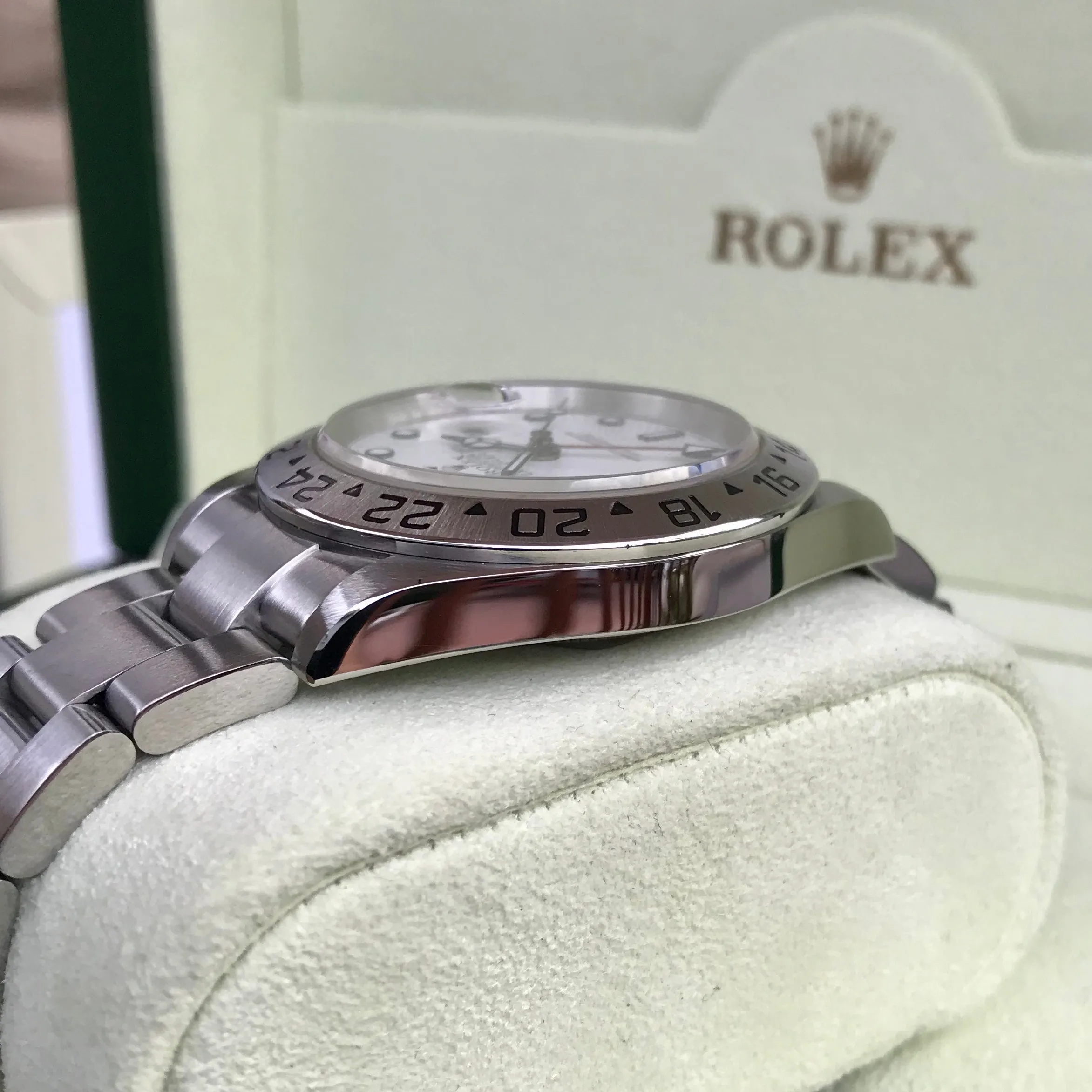 Rolex Explorer II 16570 Stainless Steel GMT Oyster F Serial Wristwatch Box Papers Circa 2003