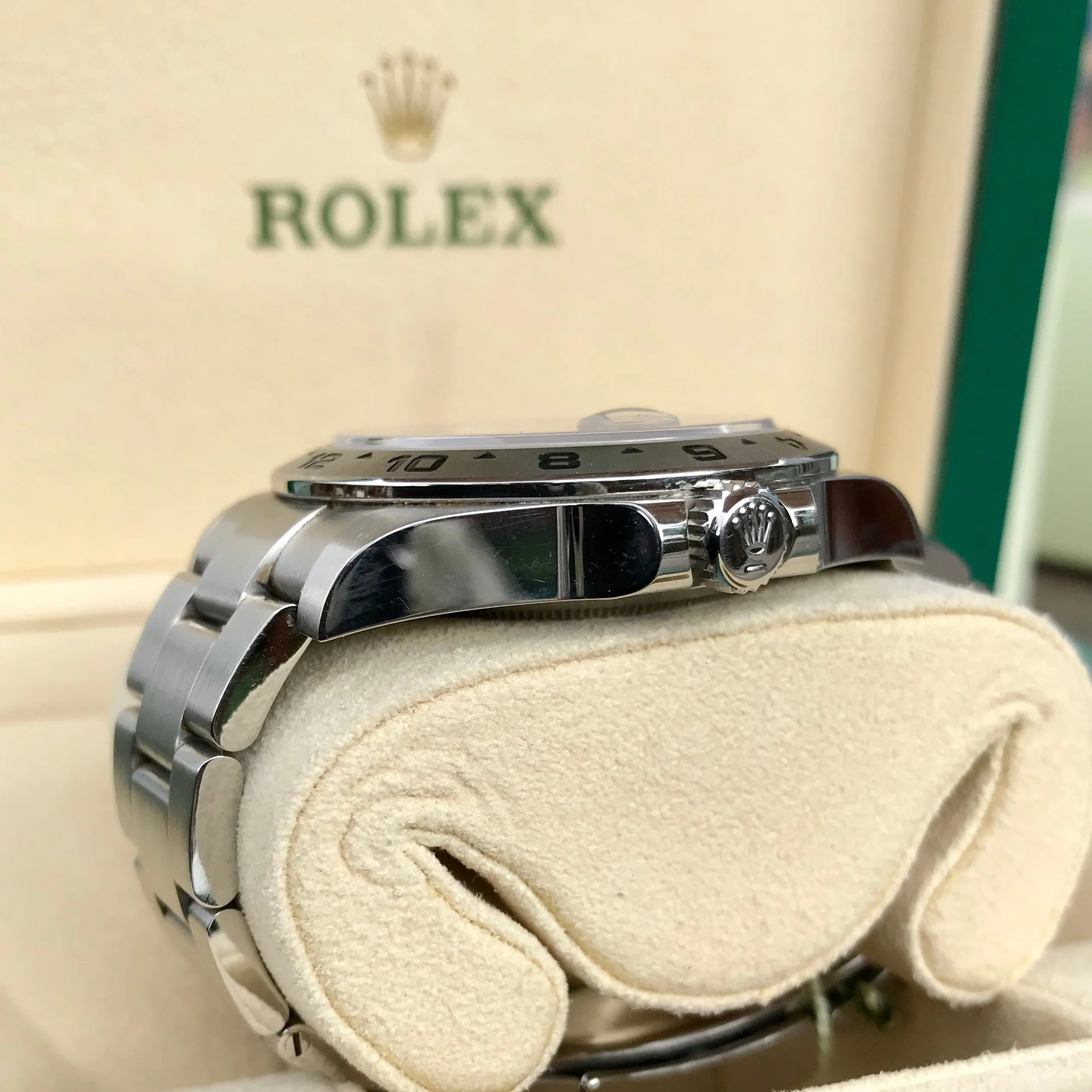 Rolex Explorer II 216570 White GMT Oyster Stainelss Steel Wristwatch Box & Papers Random Serial