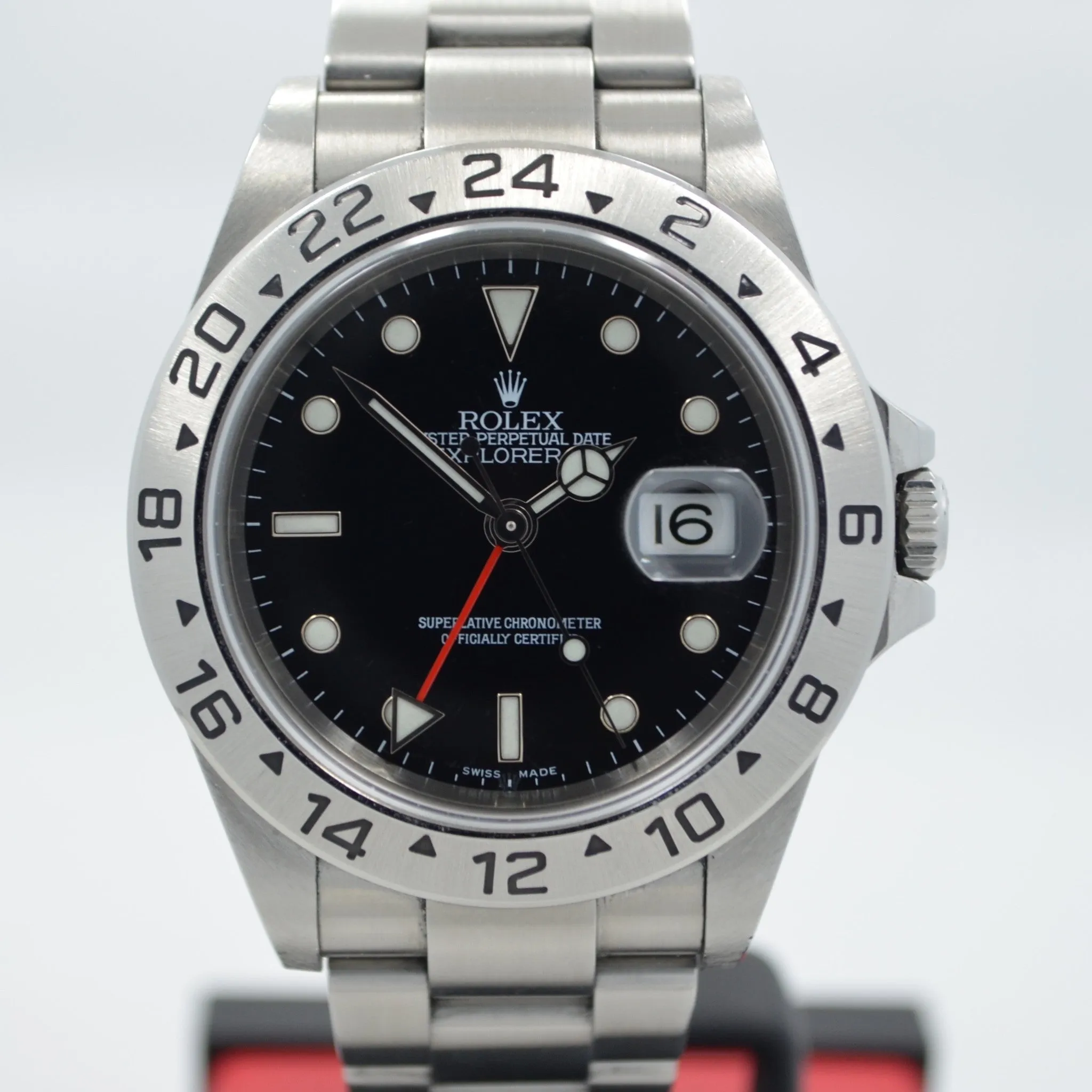 Rolex Explorer II Steel GMT 16570 Automatic Wristwatch "Z" Series Box Papers