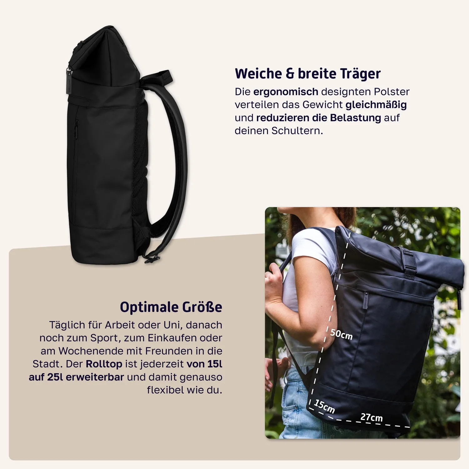 Rolltop Rucksack "NEW TIMELESS"