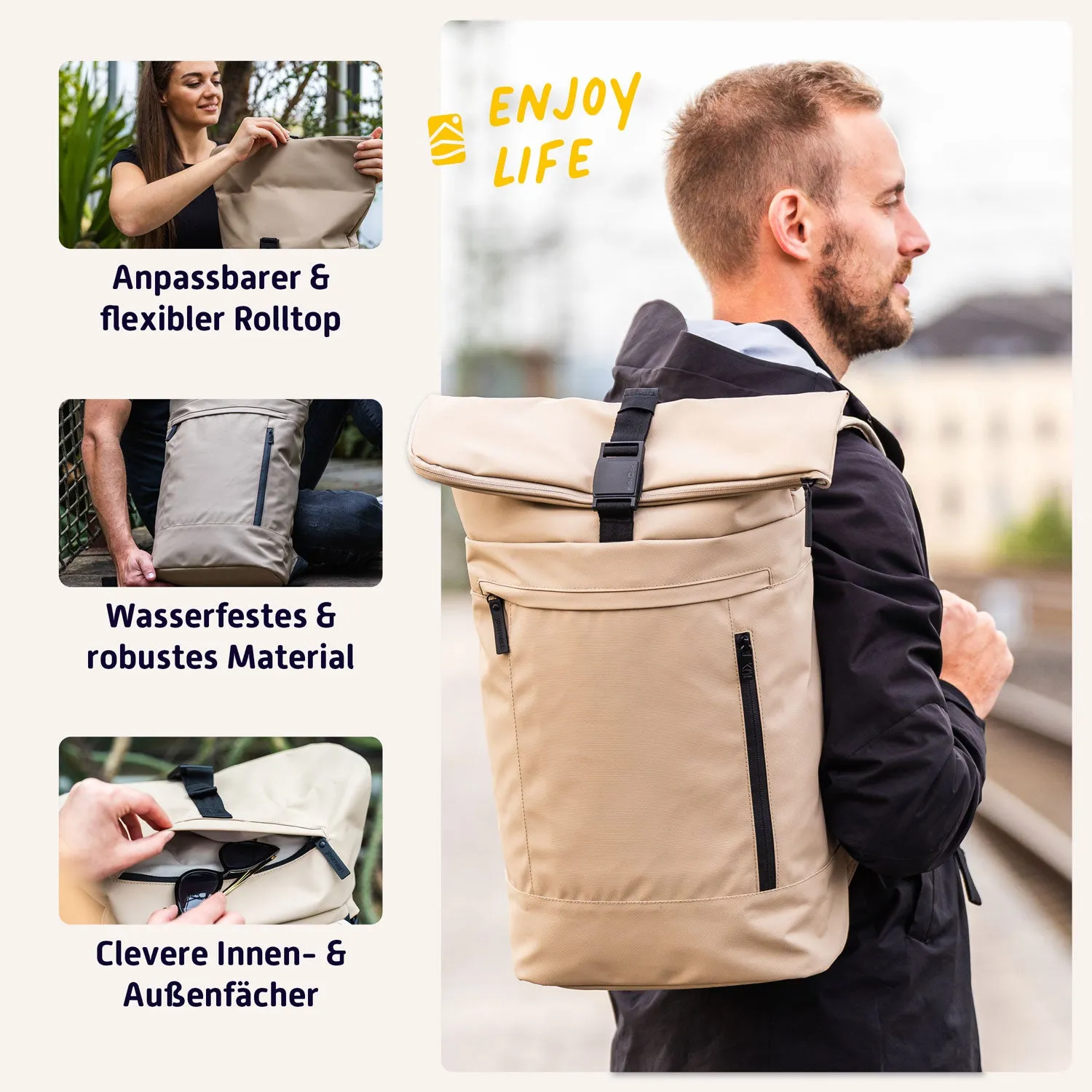 Rolltop Rucksack "NEW TIMELESS"
