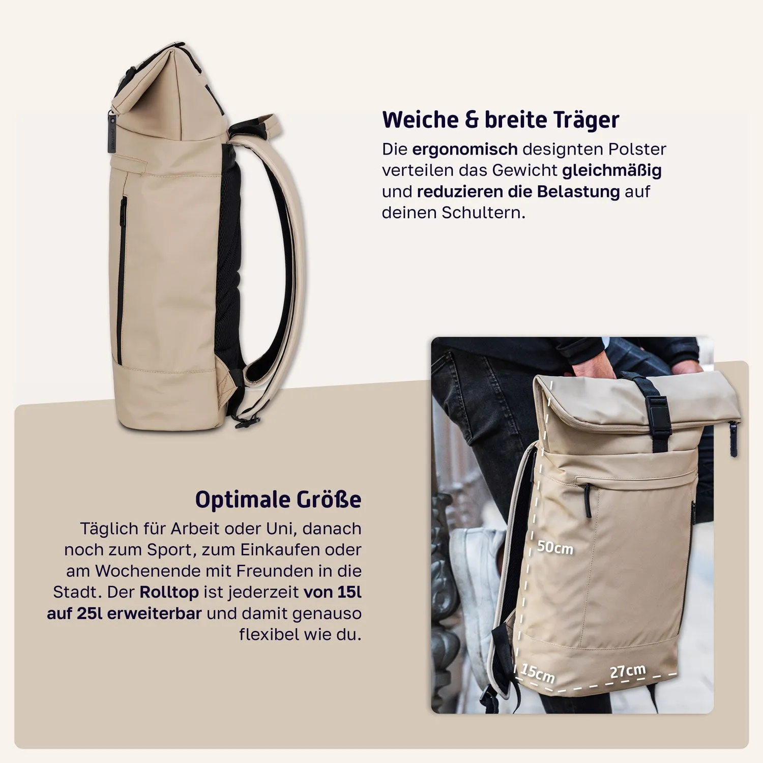 Rolltop Rucksack "NEW TIMELESS"