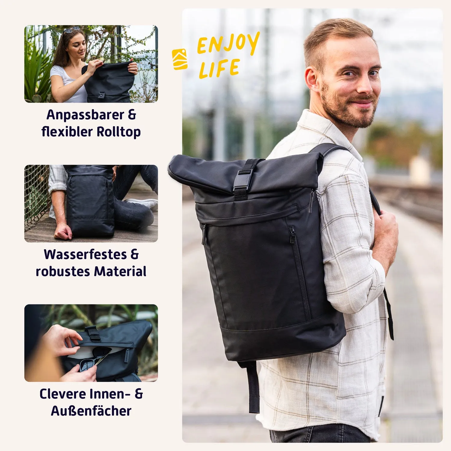 Rolltop Rucksack "NEW TIMELESS"