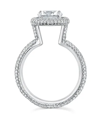 Round Cut Halo Pave