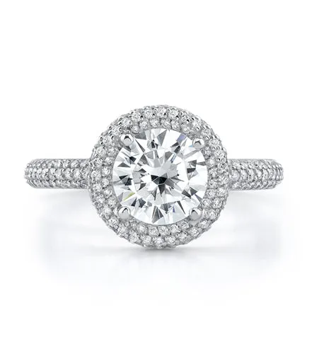 Round Cut Halo Pave