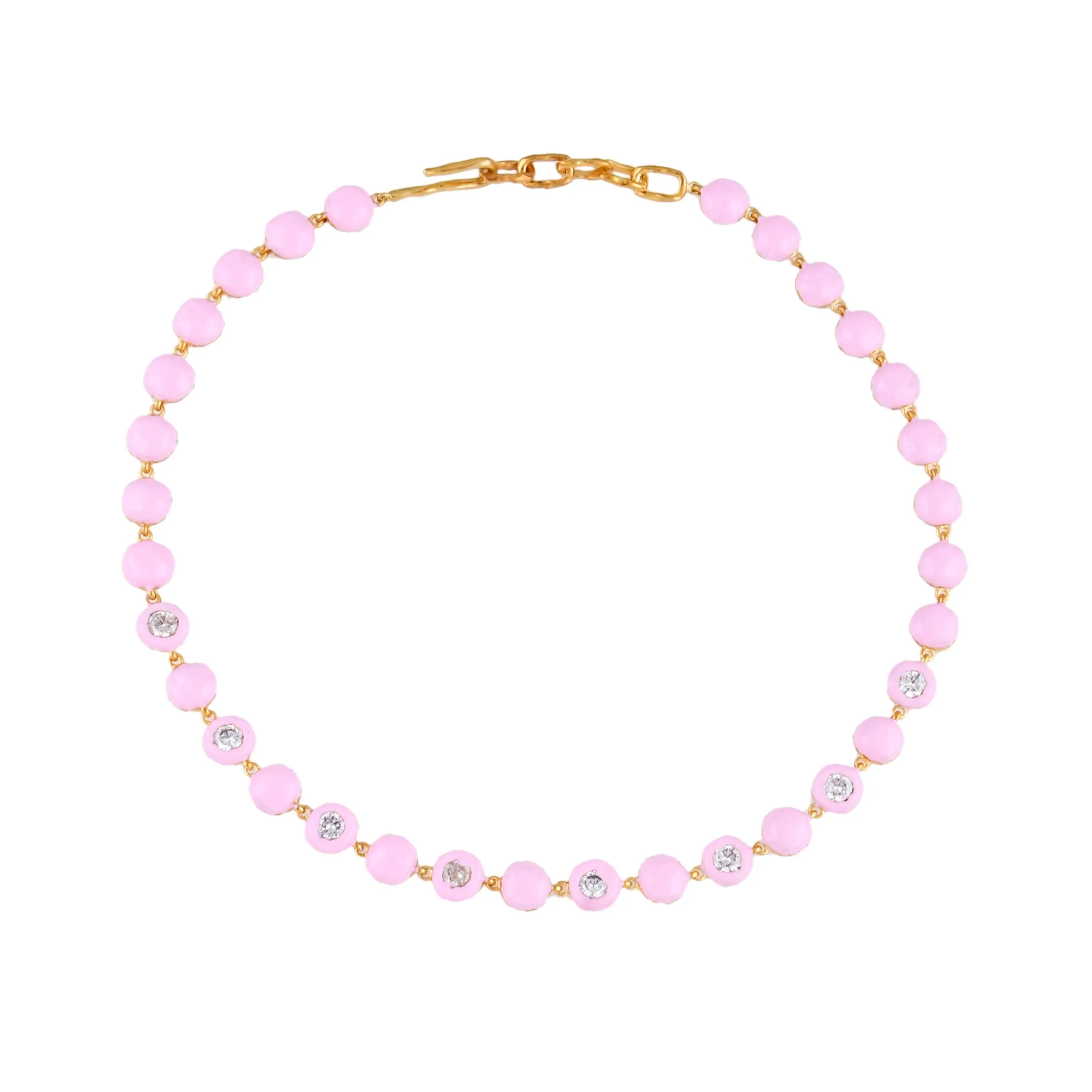 ROUND WAVE LINKS NECKLACE WITH ENAMEL