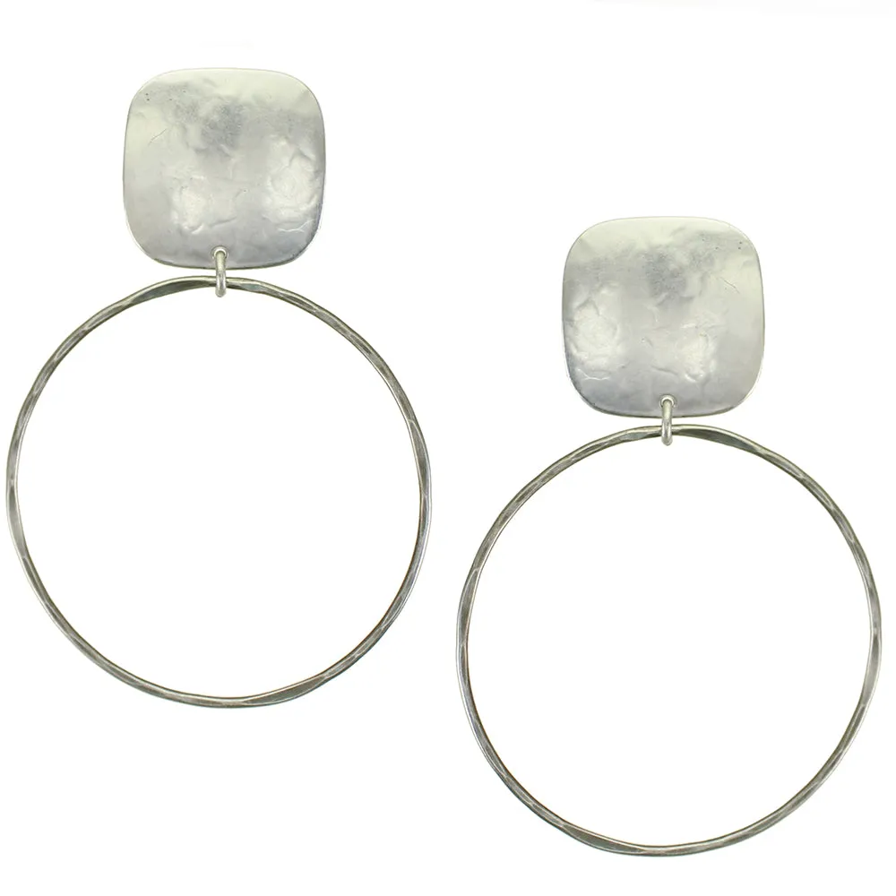Rounded Square with Large Ring Earring
