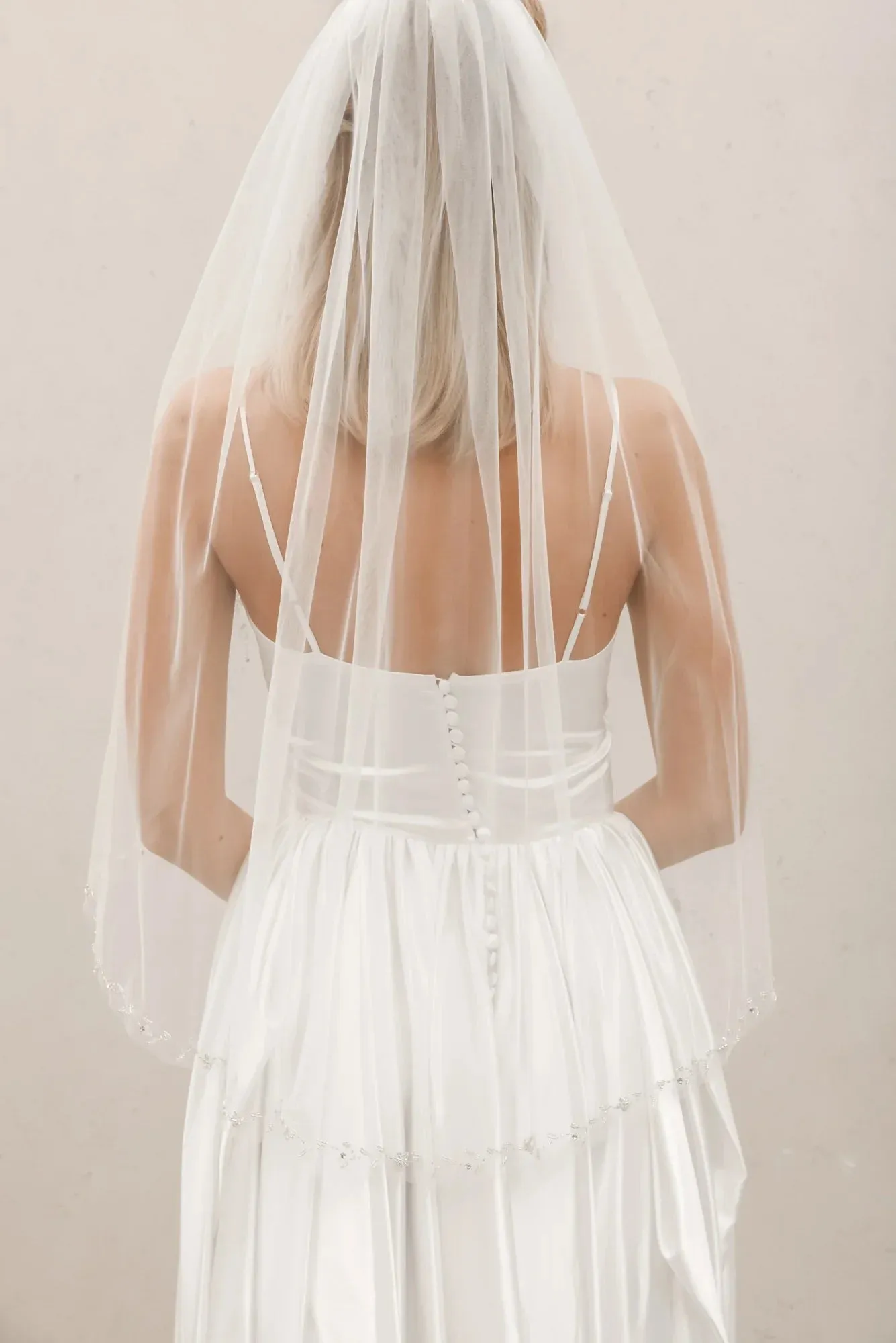 Roycebridal Floral Beaded Edge Veil V003