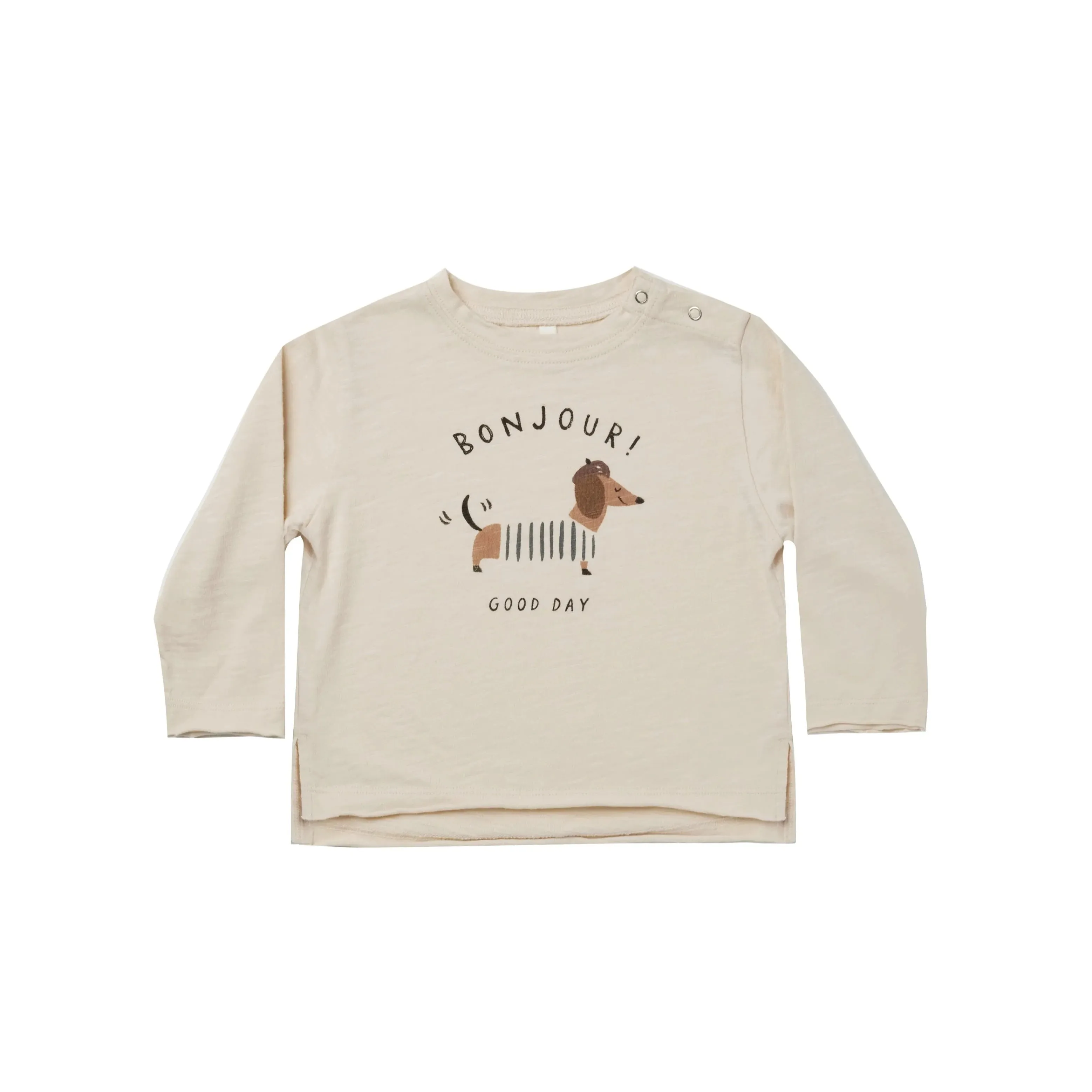 Rylee   Cru Natural Bonjour Raw Edge Long Sleeve Tee