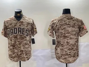 San Diego Padres Blank Camo Cool Base Stitched Stitched Baseball Jersey