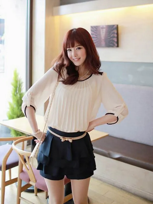 scallop layered skort