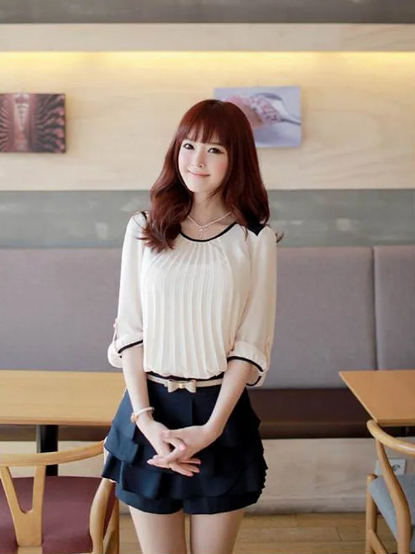 scallop layered skort
