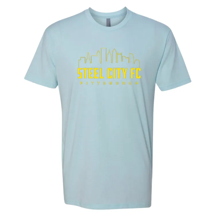 SCFC - City Edition Ice-Blue Tee with Yellow Steel City Skyline