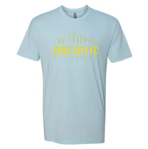 SCFC - City Edition Ice-Blue Tee with Yellow Steel City Skyline