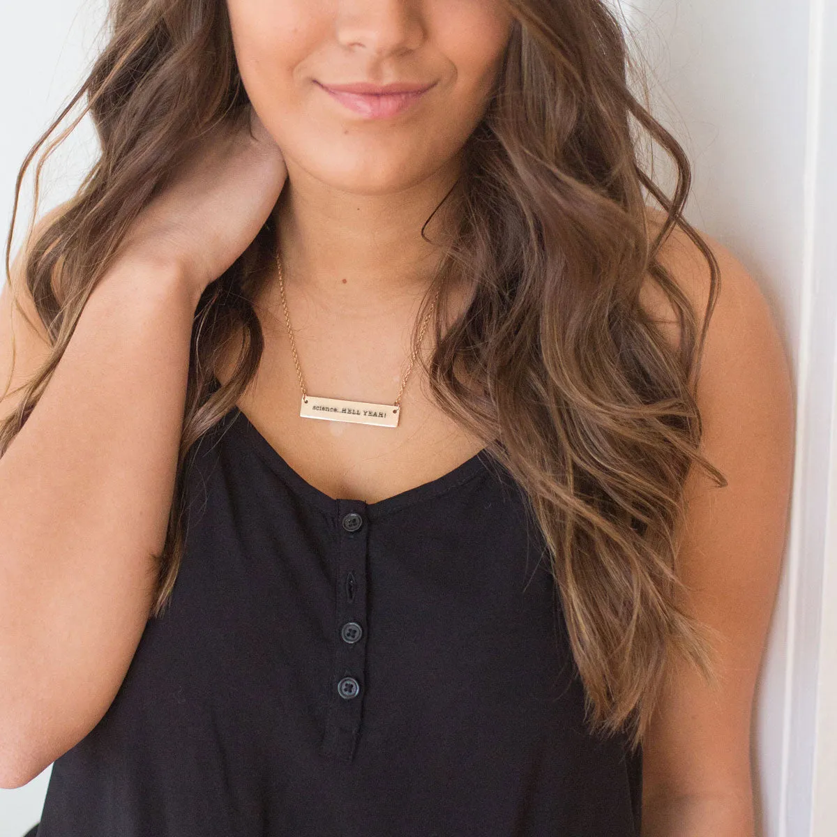 Science. Hell Yeah! Gold / Silver Bar Necklace