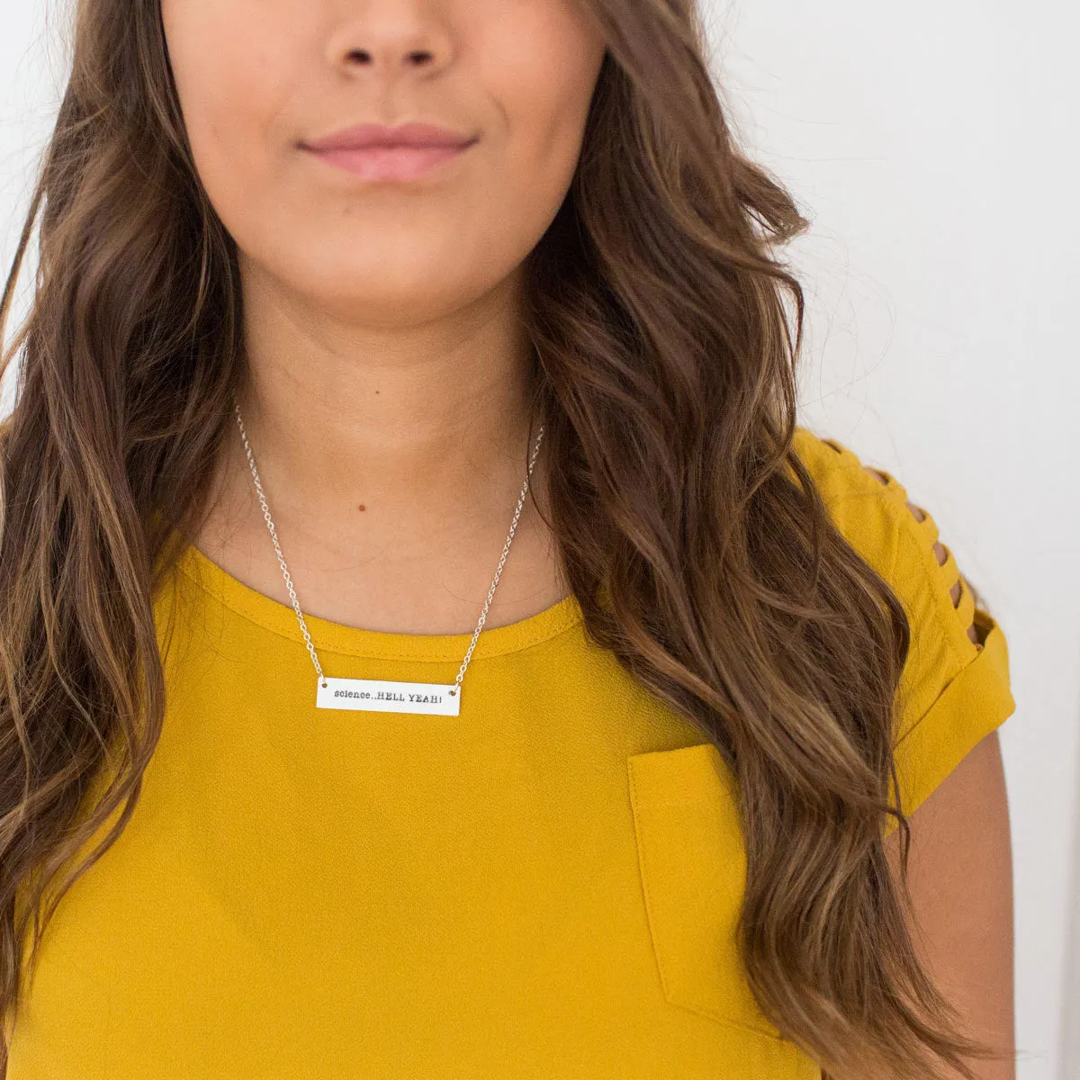Science. Hell Yeah! Gold / Silver Bar Necklace