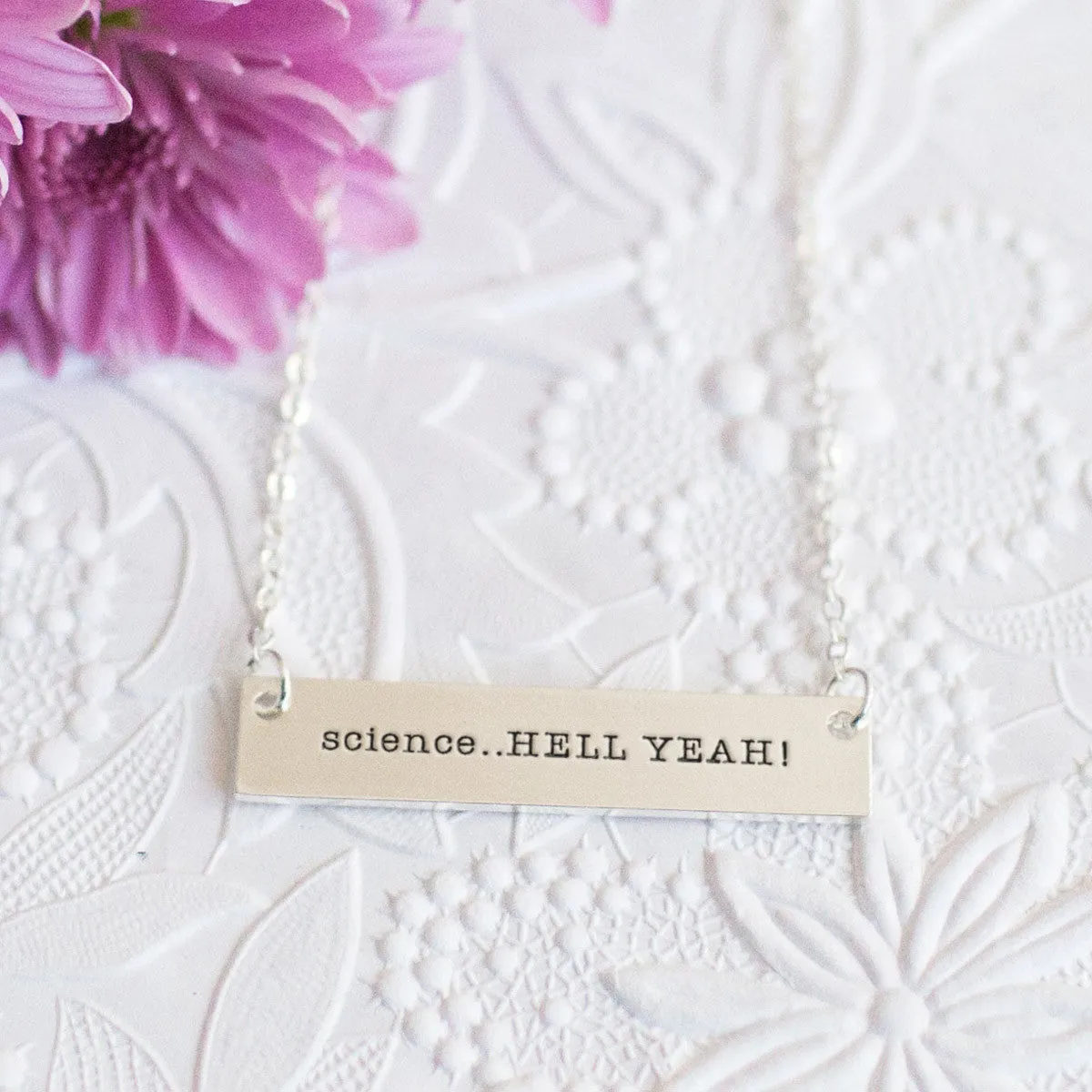 Science. Hell Yeah! Gold / Silver Bar Necklace