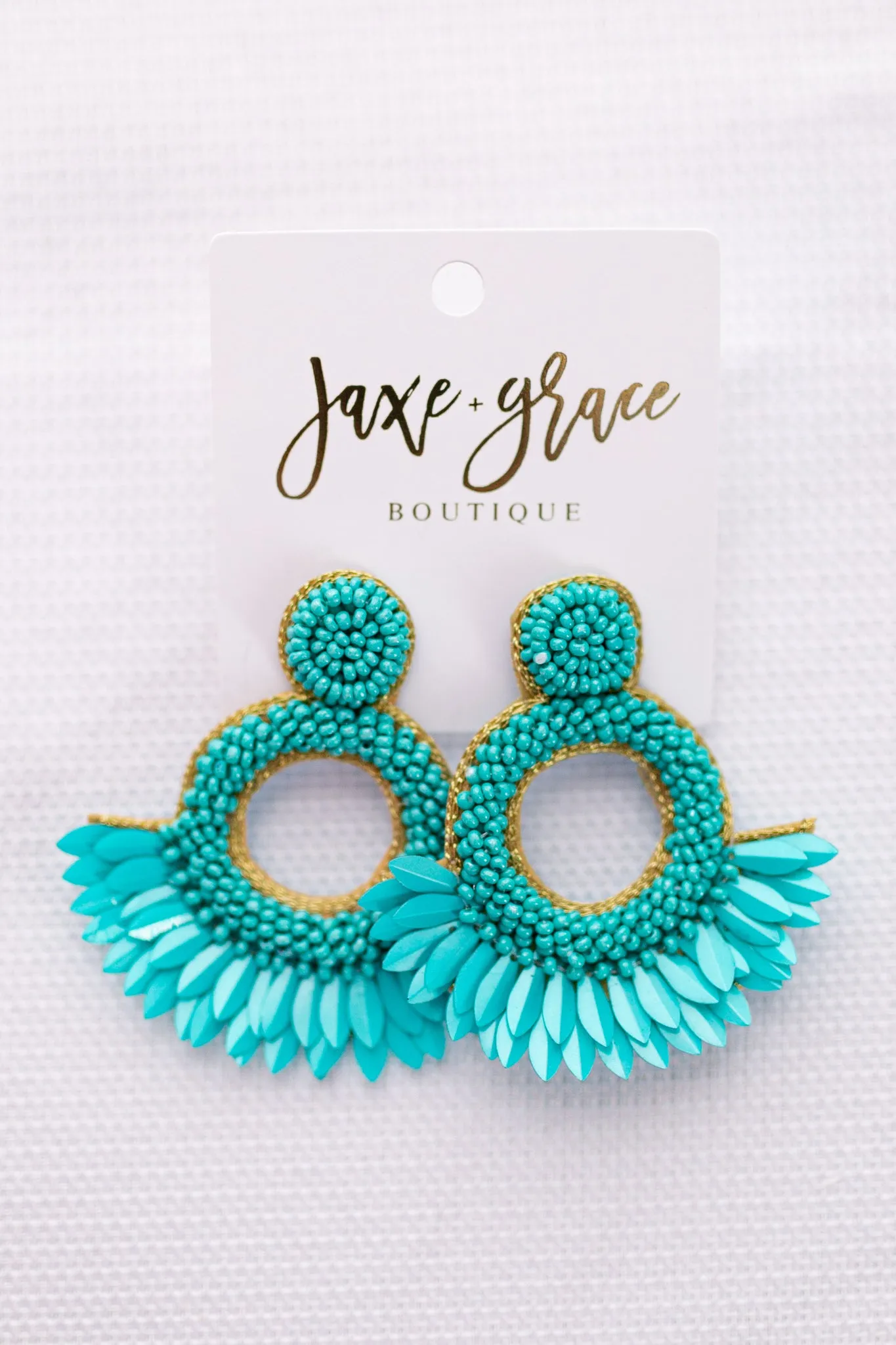 Sequin Beaded Circle Earrings, VARIOUS