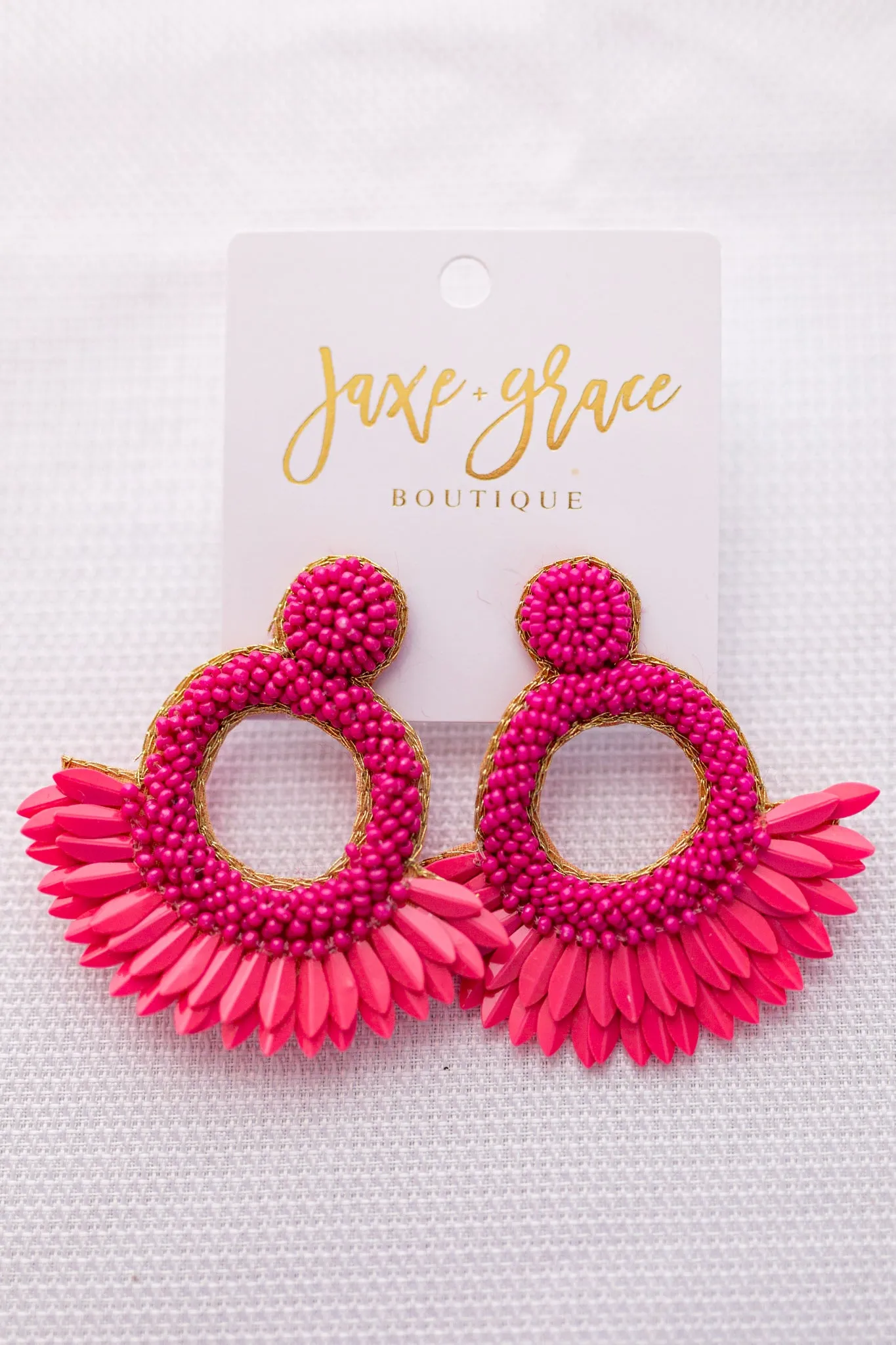 Sequin Beaded Circle Earrings, VARIOUS