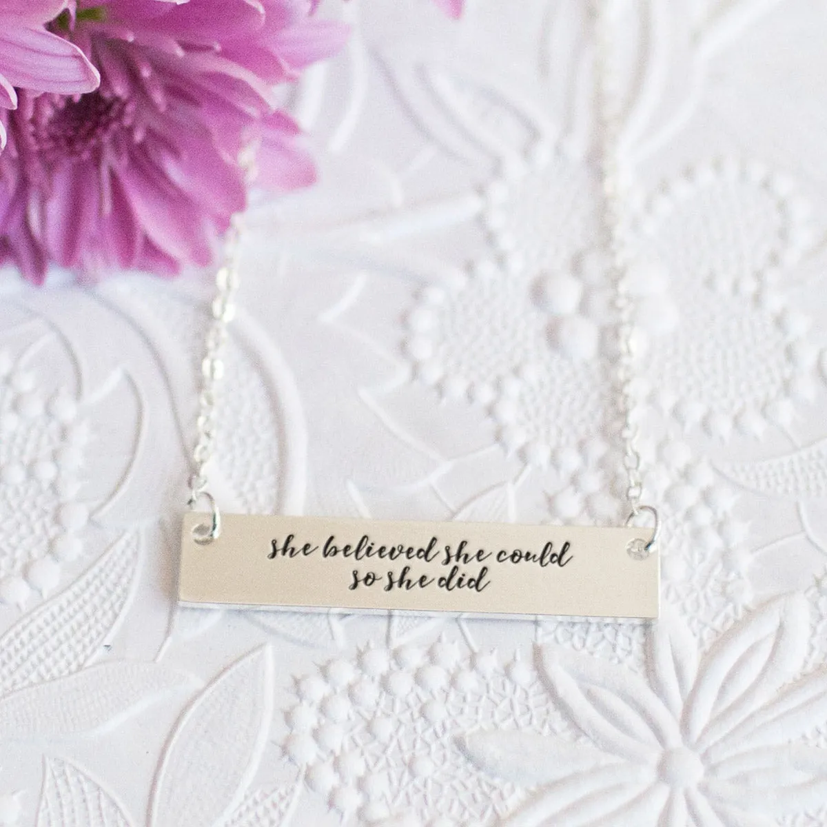 She believed she could so she did Gold / Silver Bar Necklace