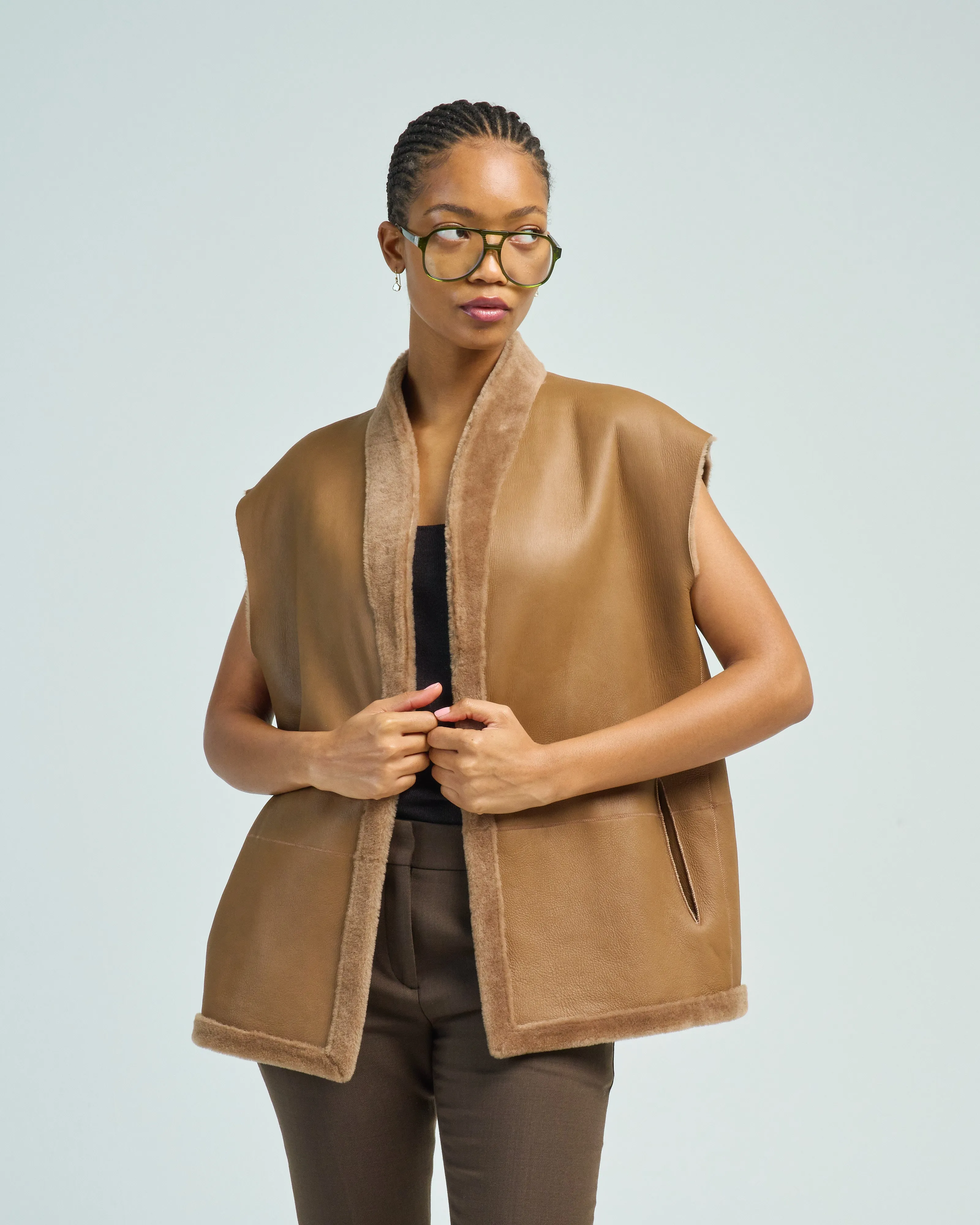 short boxy gilet
