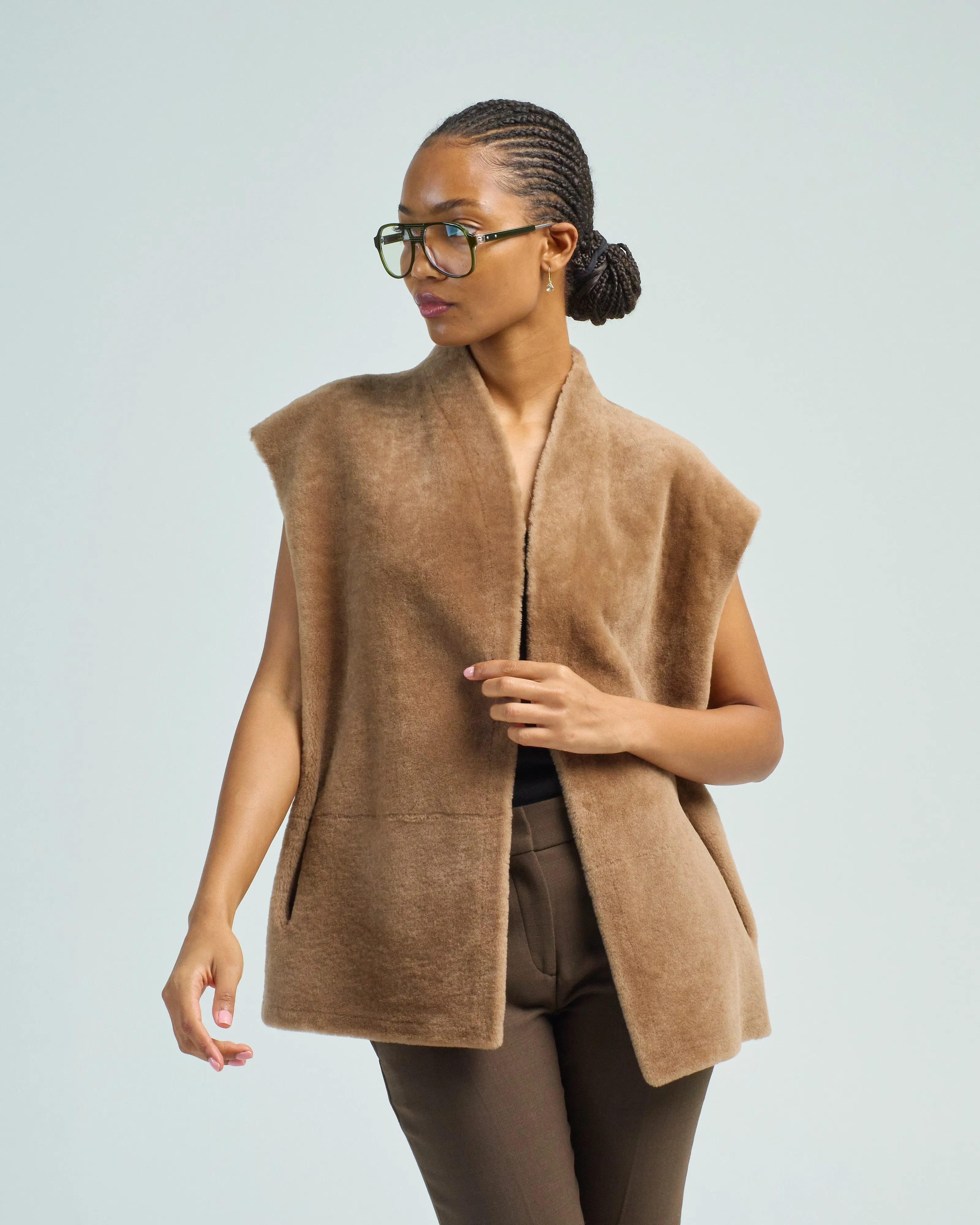 short boxy gilet