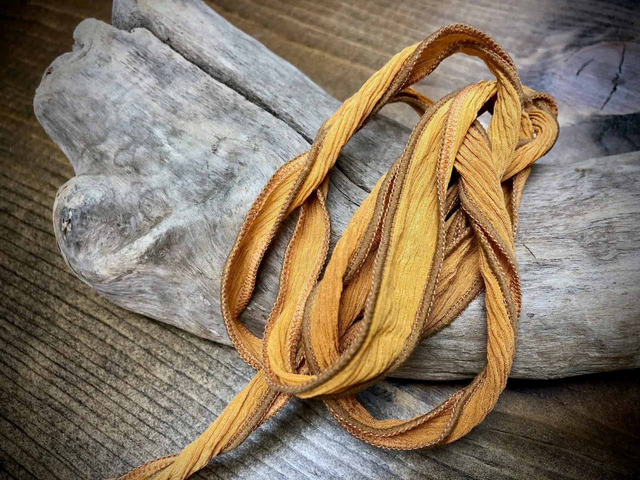 Side-Stitched Silk Ribbon - Jackfruit