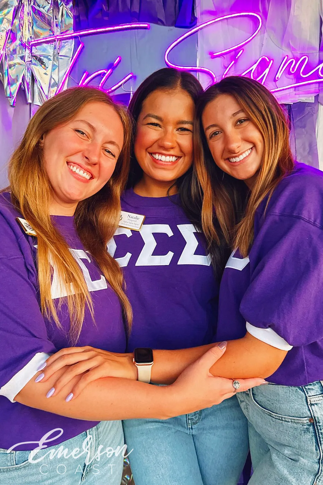 Sigma Sigma Sigma Purple Stitched Letter Jersey