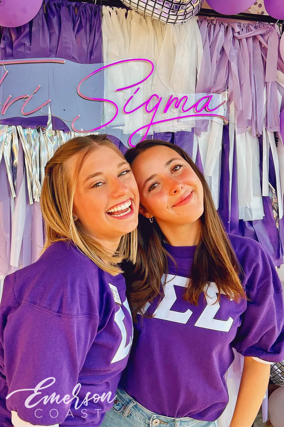 Sigma Sigma Sigma Purple Stitched Letter Jersey